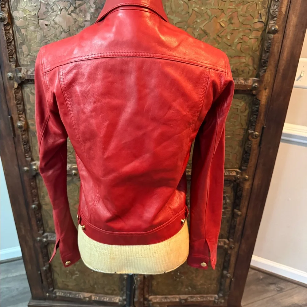 Ralph Lauren Red Leather Women's‎ Jacket 2 - Picture 3 of 9